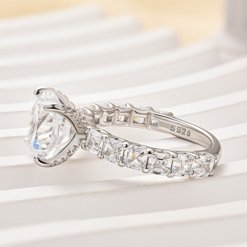 Ahabobo Luxury 4.0 CT Round Cut Engagement Ring