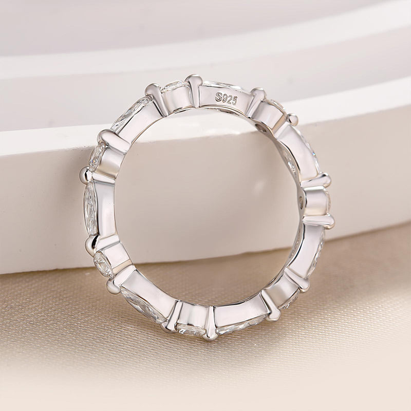 Exclusive Marquise Cut Wedding Band In Sterling Silver