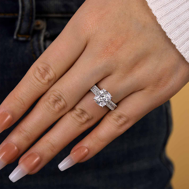Ahabobo Outstanding Cushion Cut Engagement Ring
