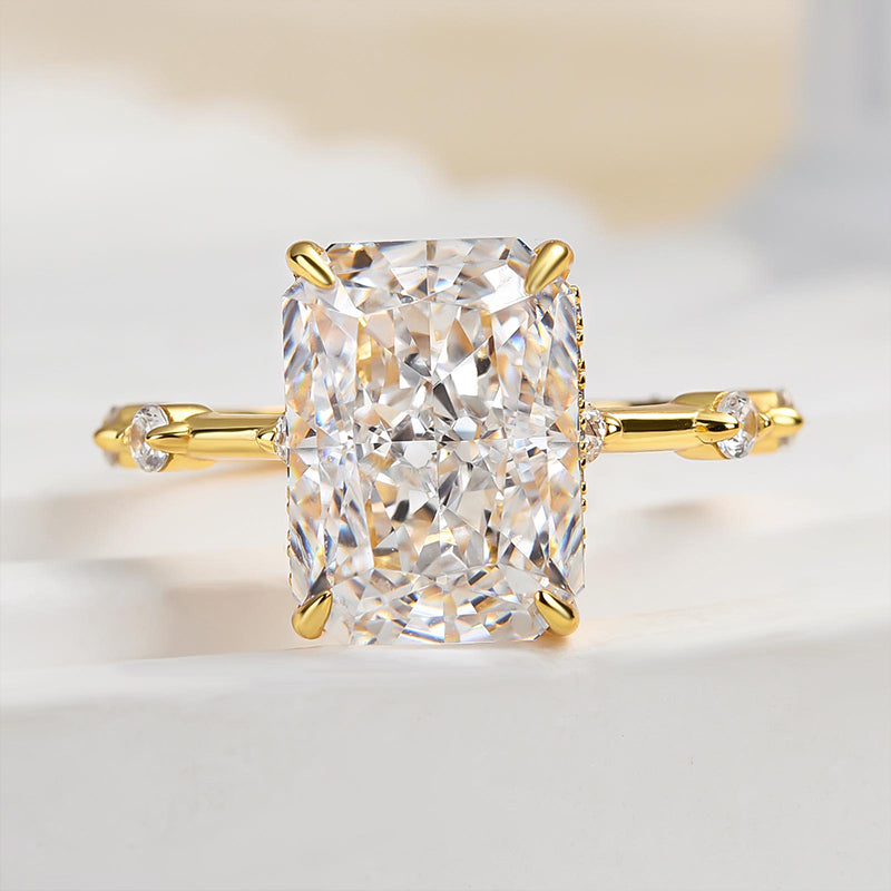Maxine Exclusive Crushed Ice Radiant Cut Sona Simulated Diamond Engagement Ring