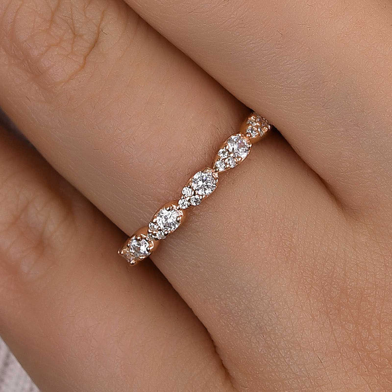 Ahabobo Pear Shape Design Women's Wedding Band