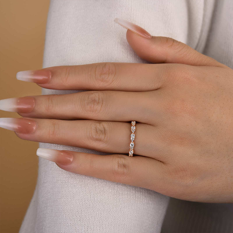 Ahabobo Pear Shape Design Women's Wedding Band