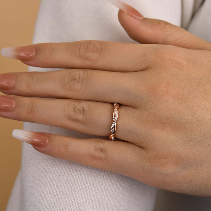 Twist Eternity Sona Simulated Diamonds Wedding Band for Women