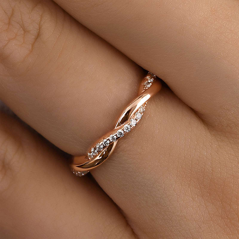 Twist Eternity Sona Simulated Diamonds Wedding Band for Women