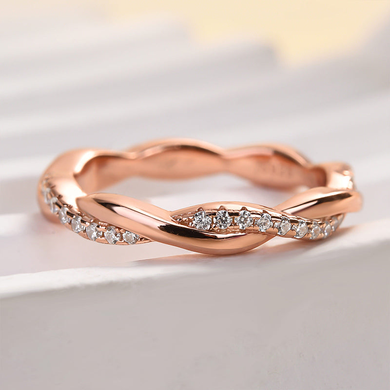 Twist Eternity Sona Simulated Diamonds Wedding Band for Women