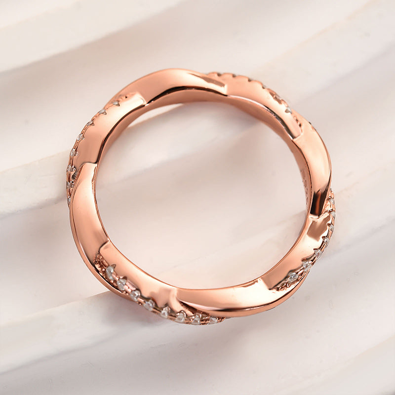 Twist Eternity Sona Simulated Diamonds Wedding Band for Women