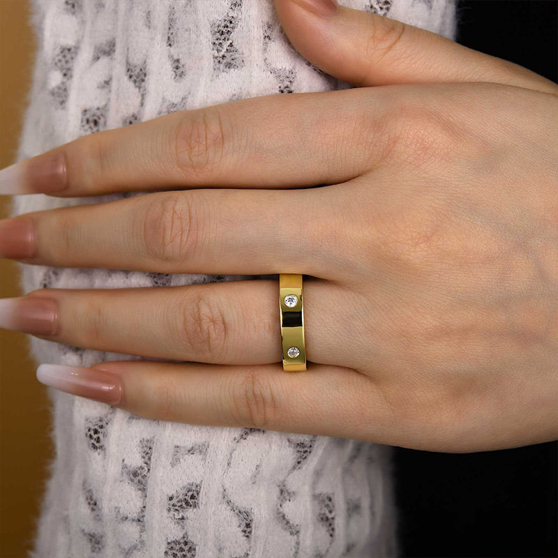 Luxurious Unisex Wide Wedding Band In Sterling Silver