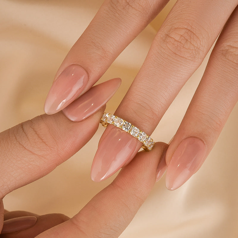 Unique Asscher Cut Wedding Band In Sterling Silver