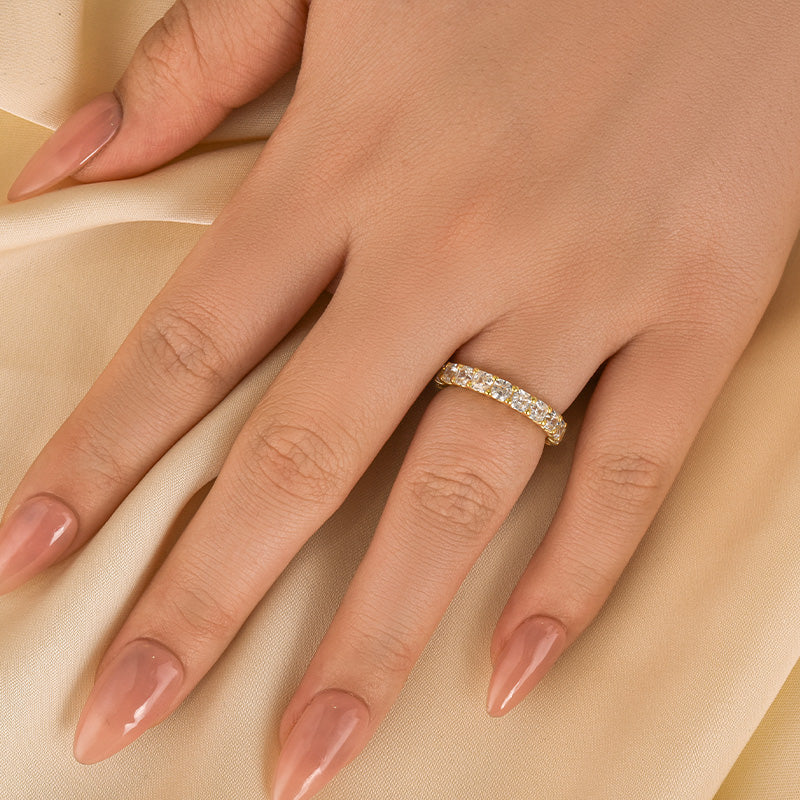 Unique Asscher Cut Wedding Band In Sterling Silver