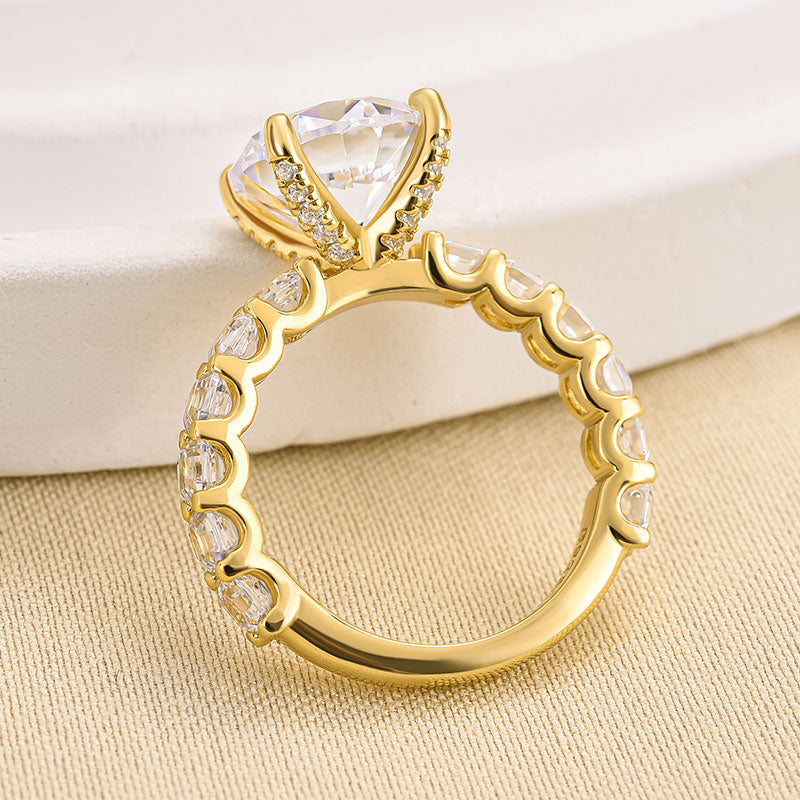 Ahabobo Luxury 4.0 CT Round Cut Engagement Ring
