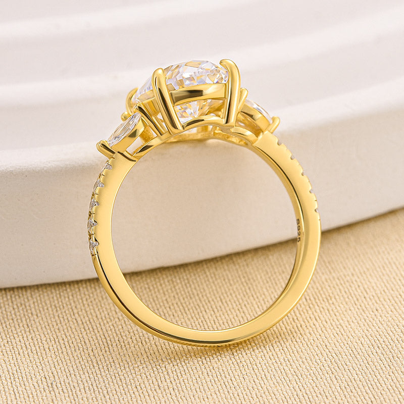 Maxine 4.0 CT Oval and Angled Marquise Five Stone Engagement Ring