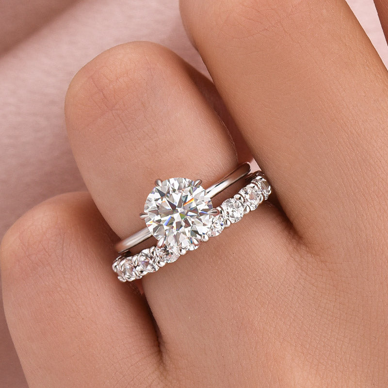 Solitaire 2.0 Ct Round Cut Moissanite Diamond Wedding Ring