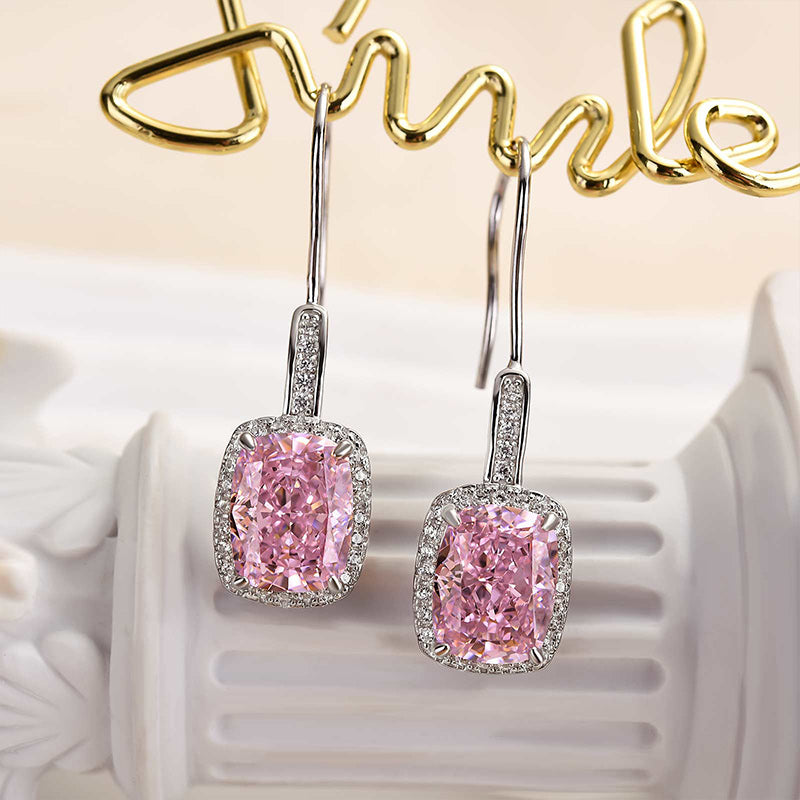 2.5Ct Lovely Halo Cushion Cut Women's Earrings