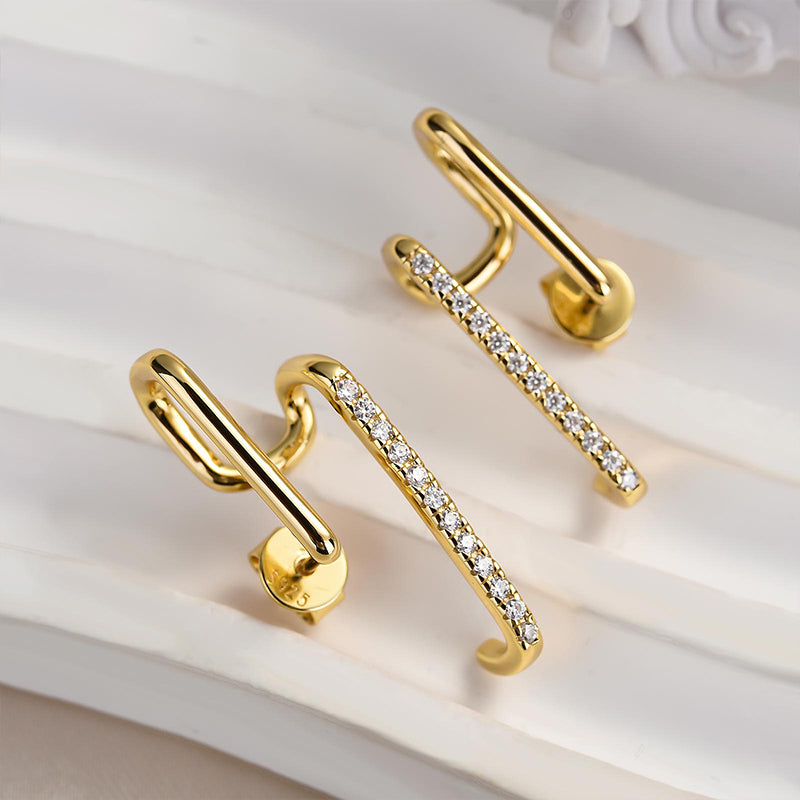 0.1Ct Moissanite Stylish Geometric Stud Earrings
