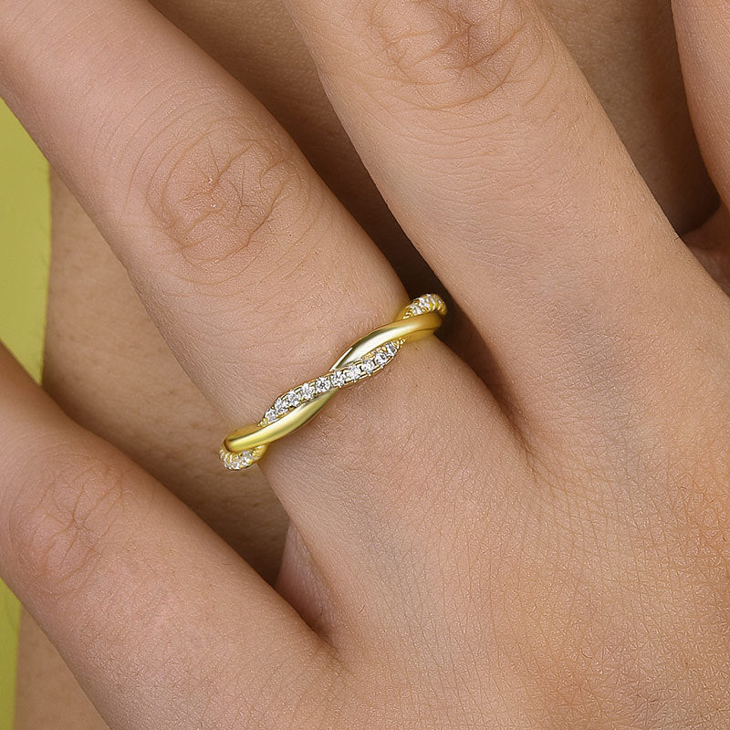 Twist Eternity Sona Simulated Diamonds Wedding Band for Women