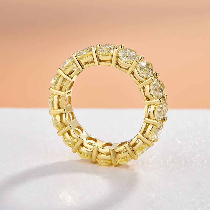 Gorgeous Yellow Gold Oval Cut Yellow Sapphire Wedding Band For Women