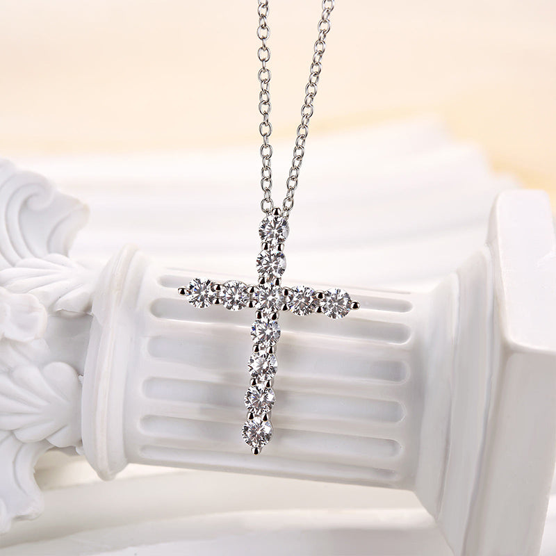 Sterling Silver Fashion Cross Pendant Necklace For Women
