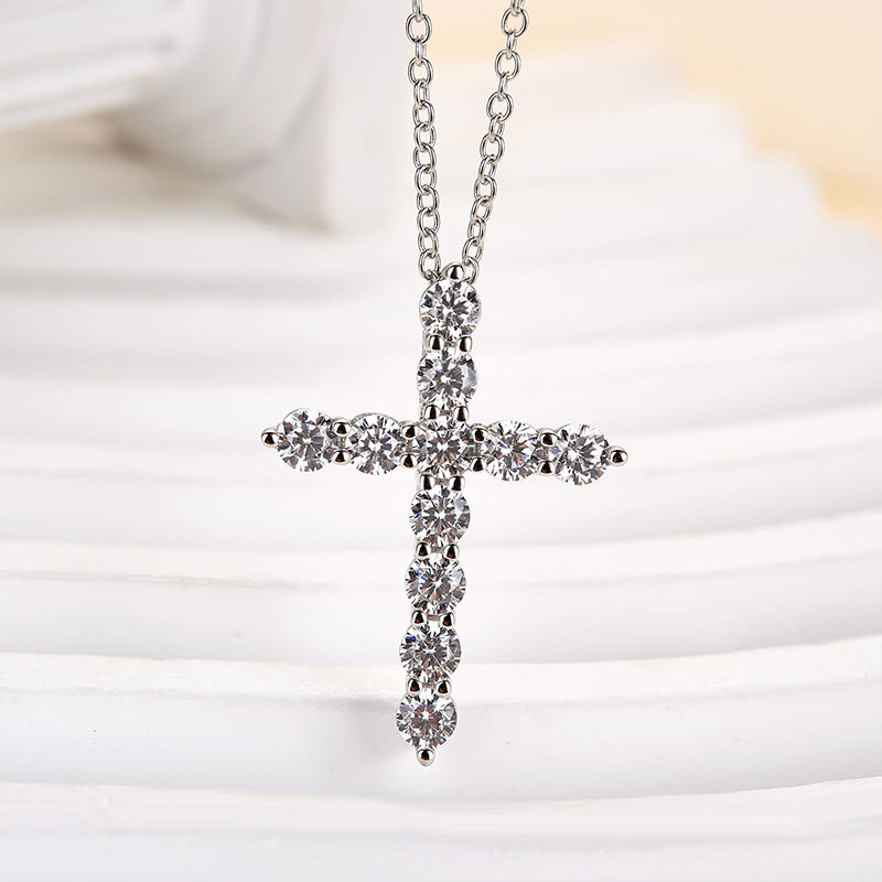 Sterling Silver Fashion Cross Pendant Necklace For Women
