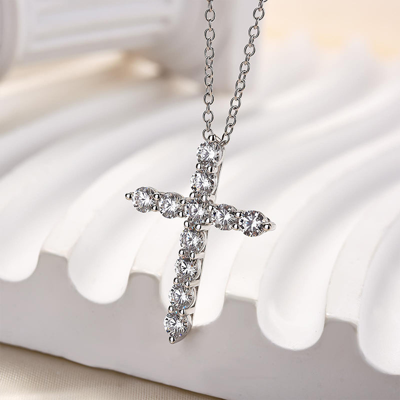 Sterling Silver Fashion Cross Pendant Necklace For Women