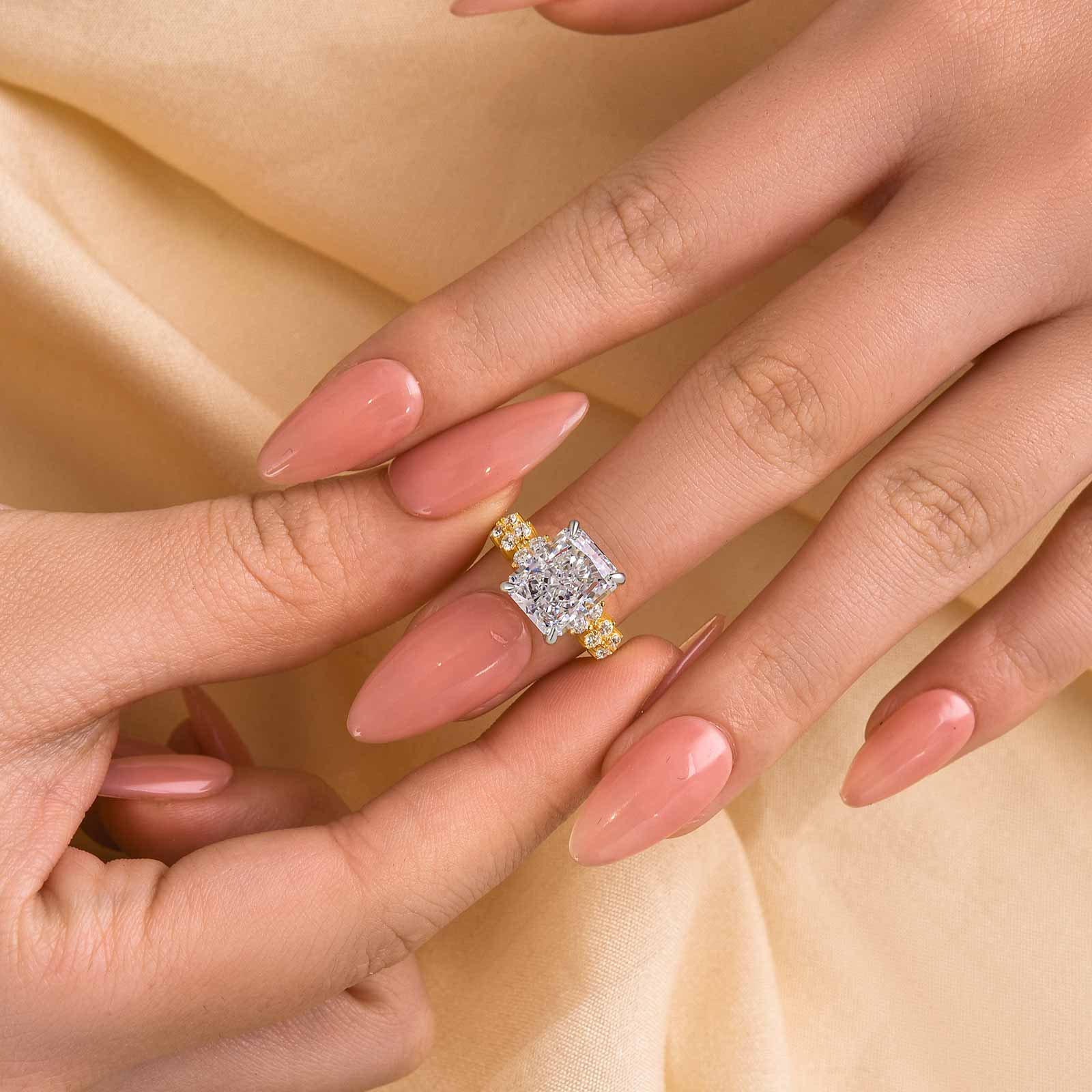 Ahabobo Two-Tone 4.5 Carat Radiant Cut Travel Ring