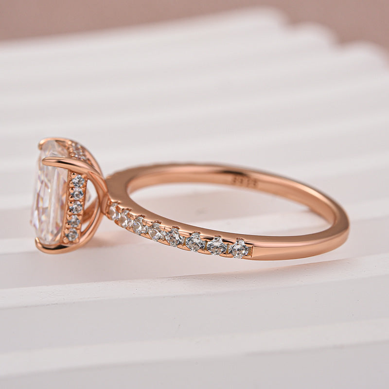 Maxine Moissanite 2.0 CT Radiant Cut Engagement Ring In Sterling Silver
