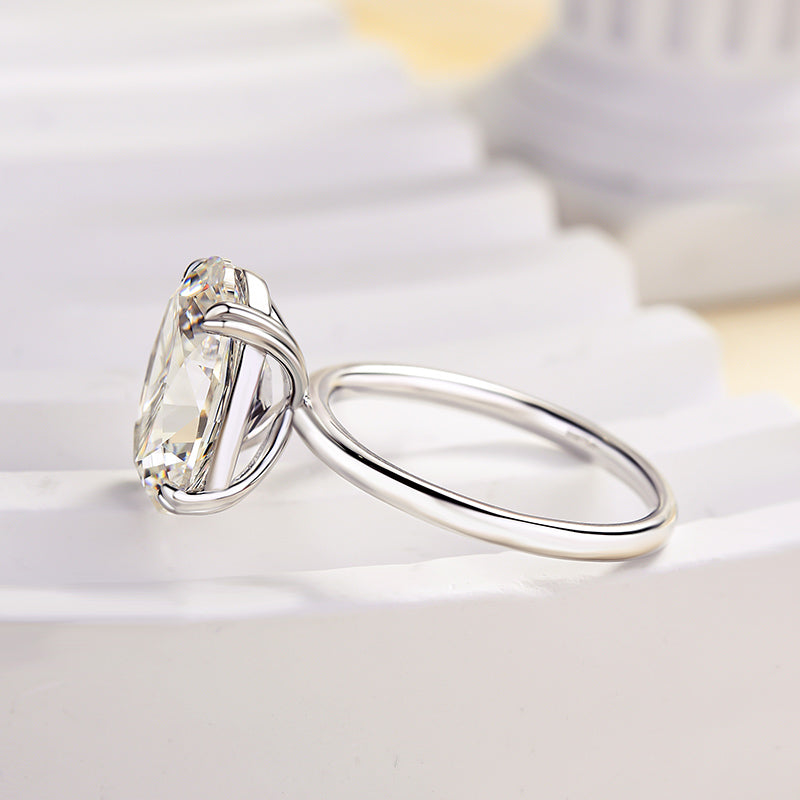 Sparkle Oval Cut Engagement Ring In Sterling Silver