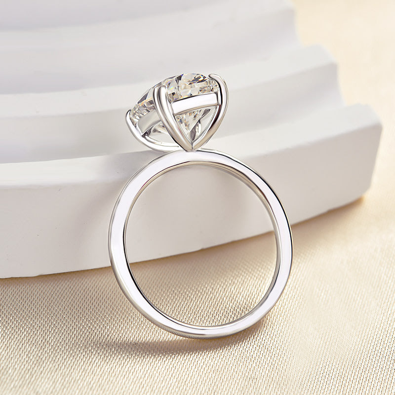 Sparkle Oval Cut Engagement Ring In Sterling Silver