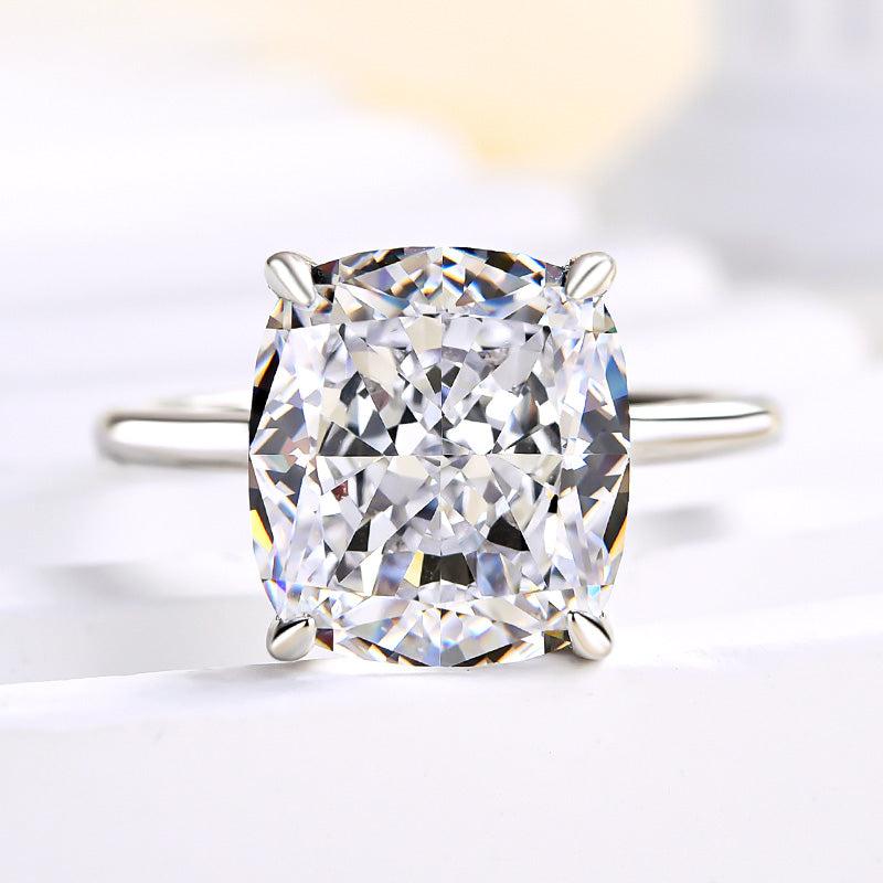 Sparkle 6.0CT Cushion Cut Engagement Ring For Women In Sterling Silver
