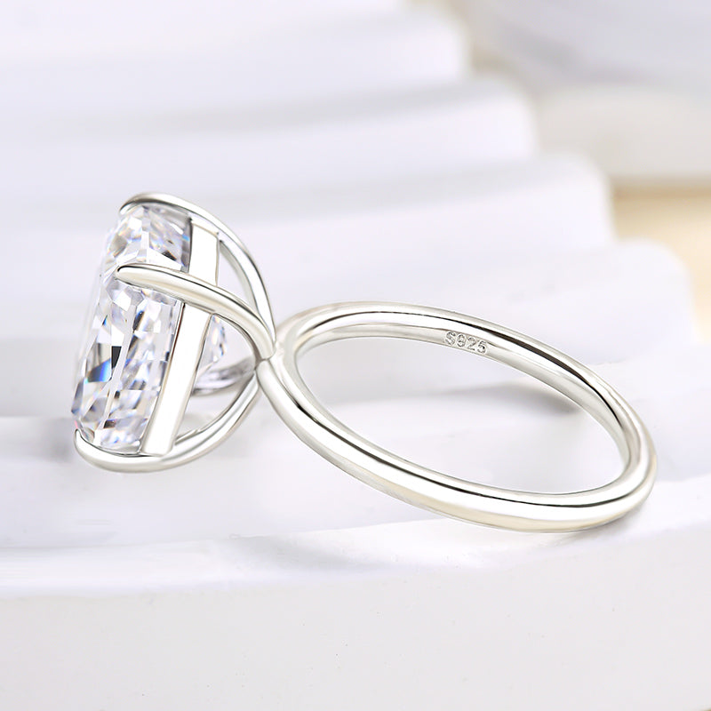 Sparkle 6.0CT Cushion Cut Engagement Ring For Women In Sterling Silver