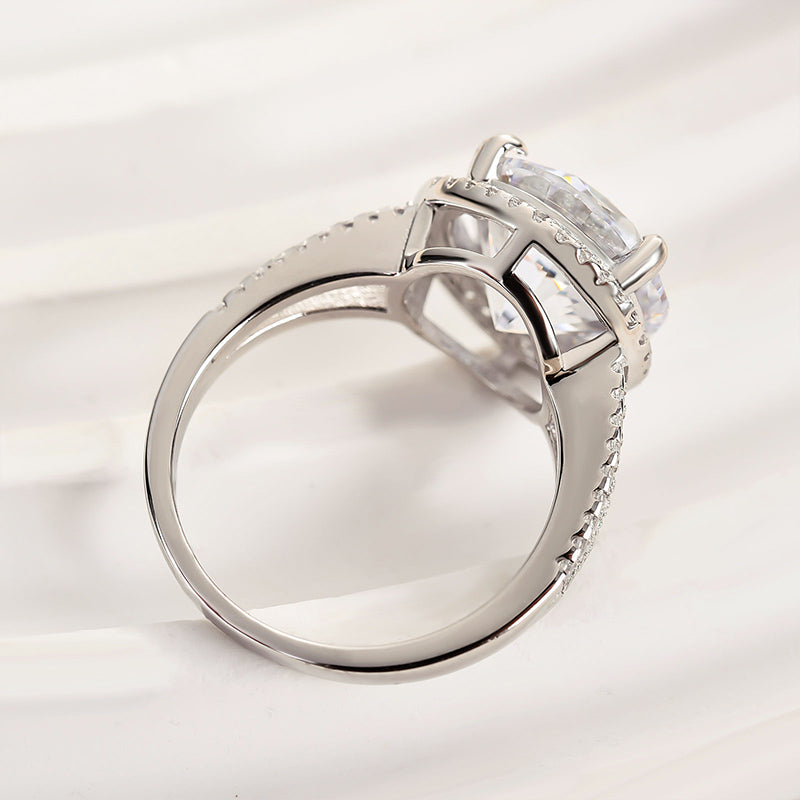 Ahabobo Luxury Halo 5.0Ct Round Cut Engagement Ring