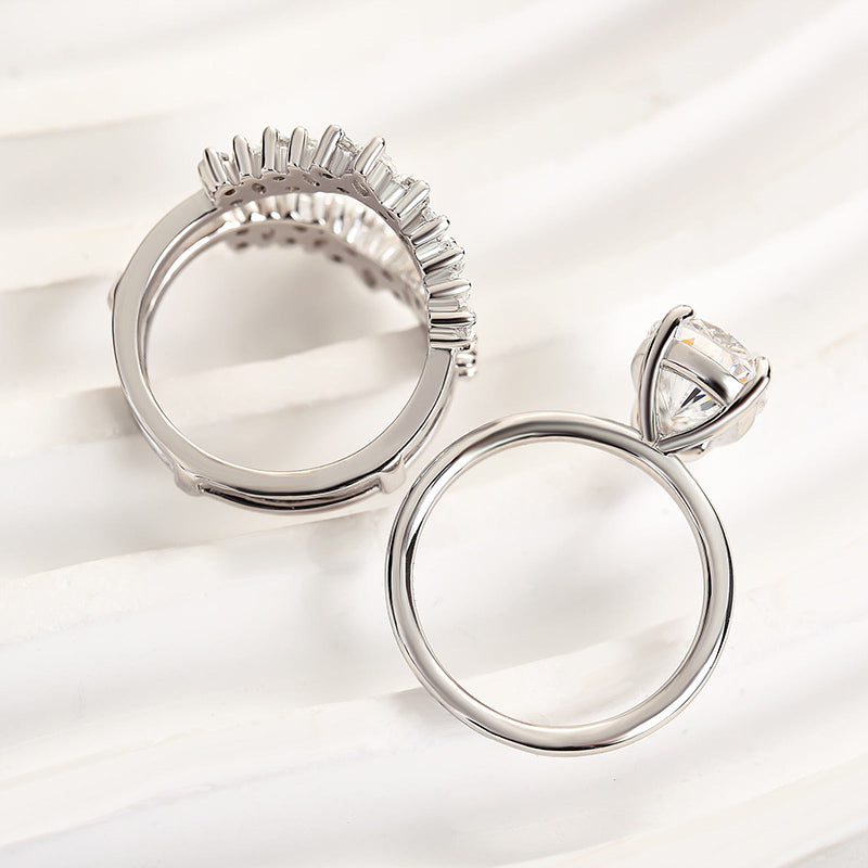 Ahabobo Vintage Pear Cut Insert Ring Set For Women