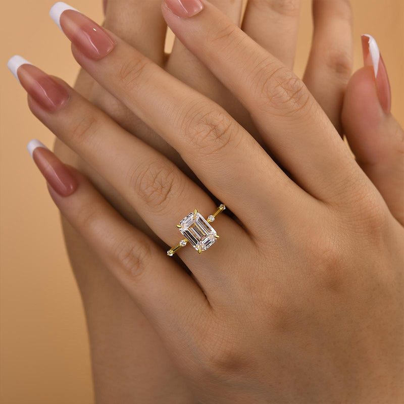 Maxine Unique Emerald Cut Engagement Ring For Women