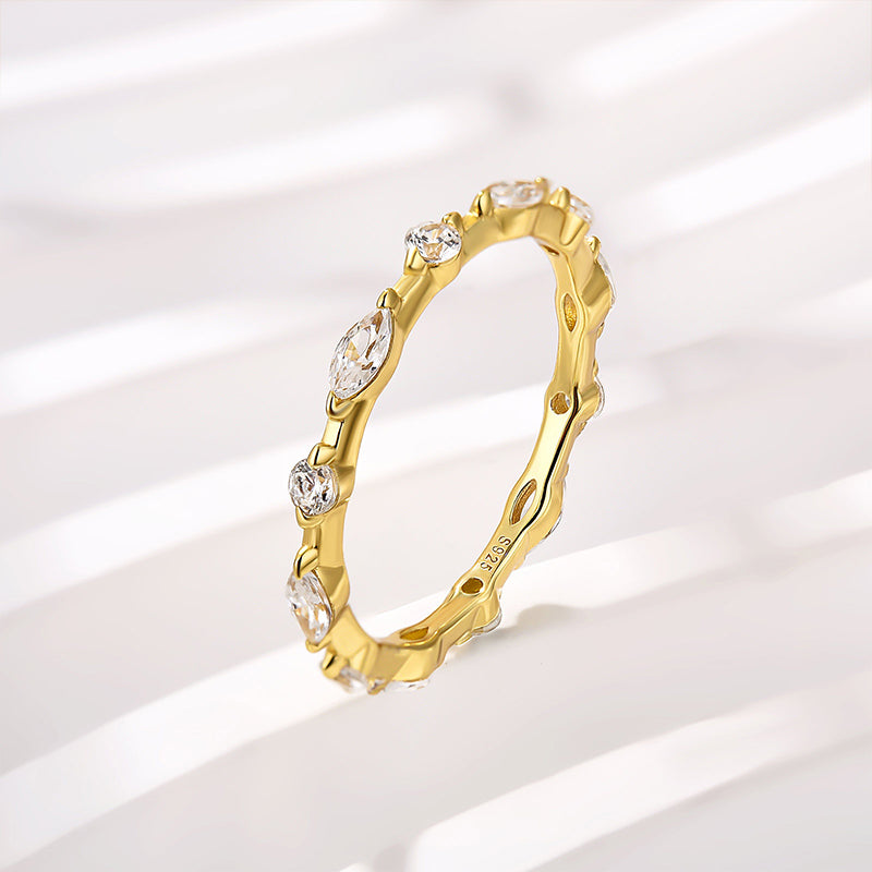 Ahabobo Fashion Marquise & Round Cut Wedding Band