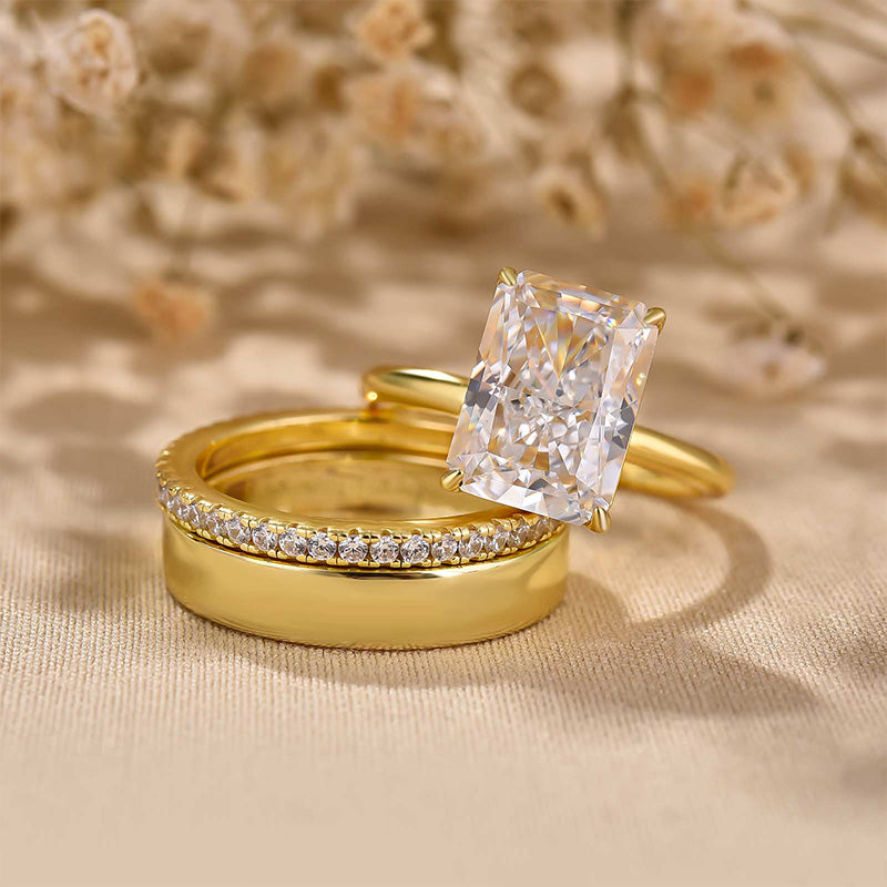 Ahabobo Classic 4.5Ct Radiant Cut 3PC Wedding Set