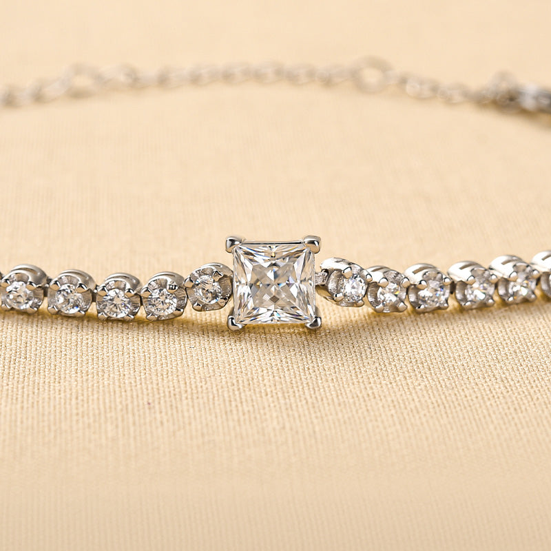 Maxine Moissanite 1.0 Carat Square Princess Cut Bracelet