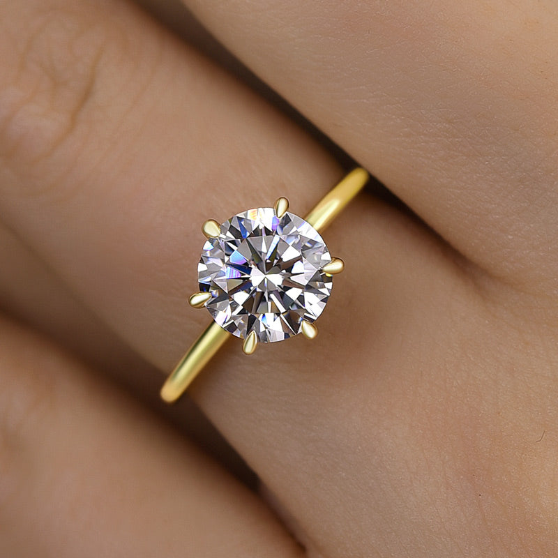 Classic Round Cut Solitaire Engagement Ring for Her