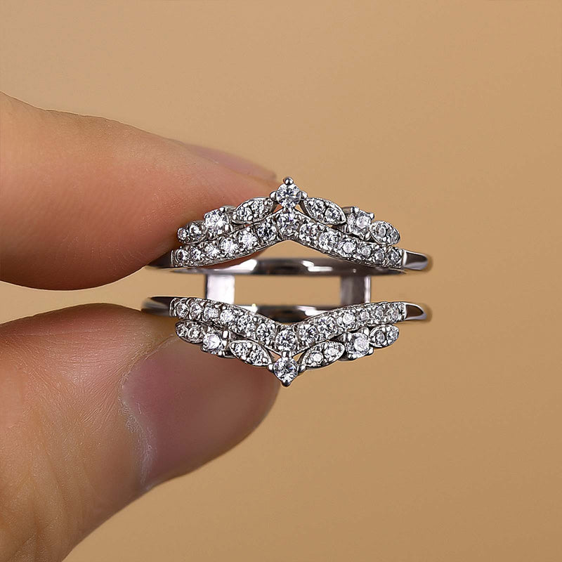 Special Round Cut Jacket Wedding Band For Women In Sterling Silver
