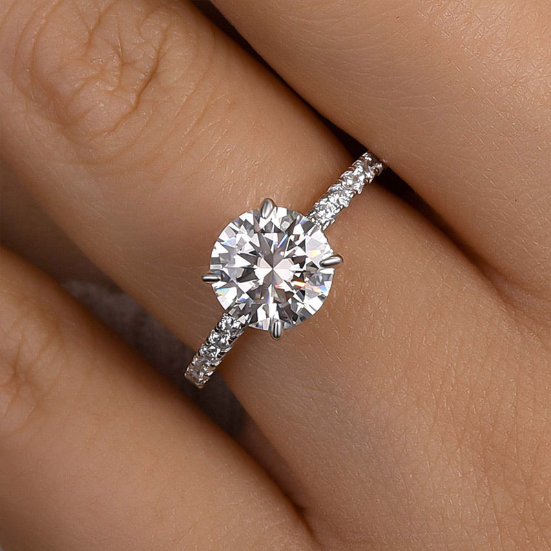 Maxine Classic Moissanite 2.0 Carat Round Cut Promise Ring