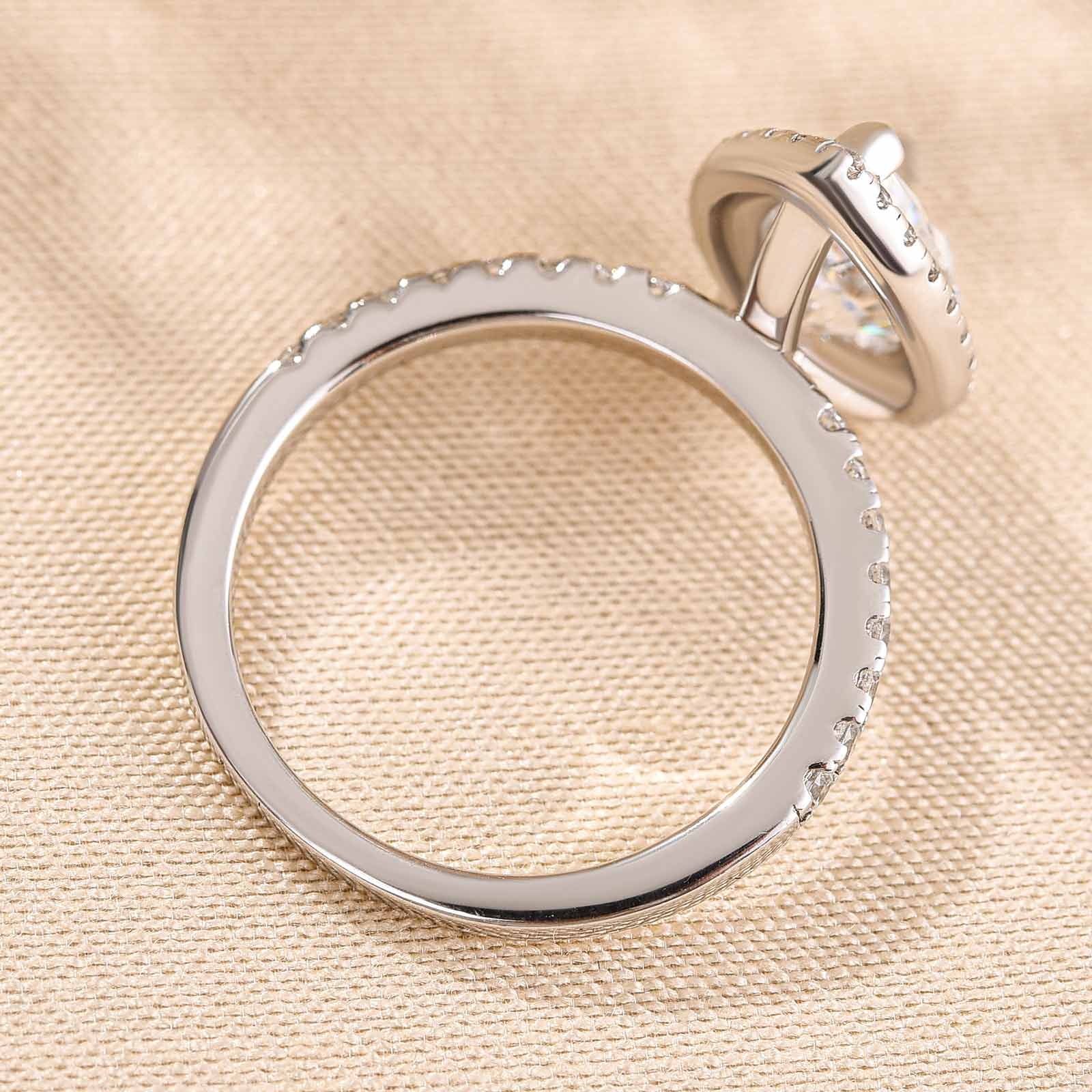 Classic 2.2 Carat Simulated Diamond Pear Cut Halo Engagement Ring for Her