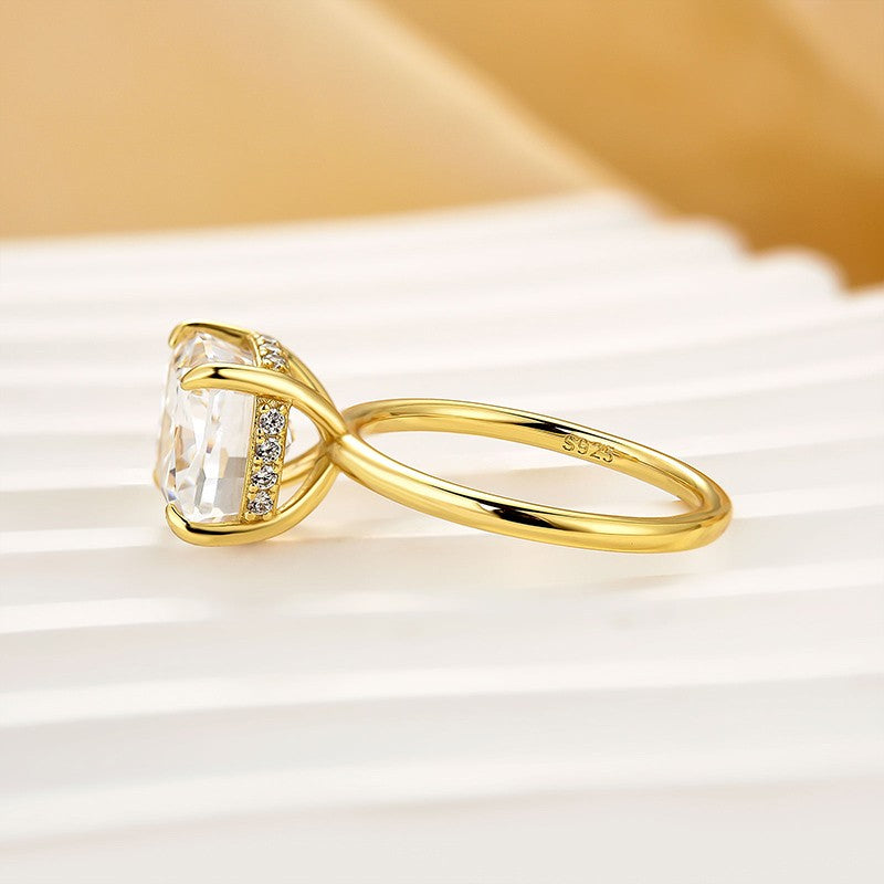 3.5Ct Cushion Cut Hidden Halo Engagement Ring Promise Ring For Her