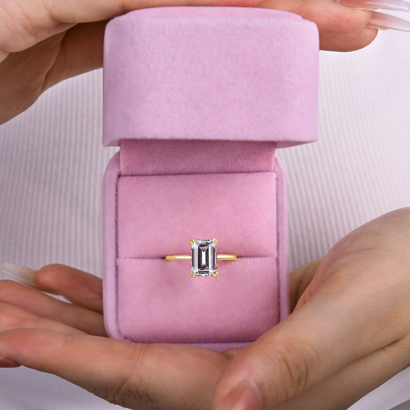 Timeless 3.5Ct Emerald Cut Engagement Ring In Sterling Silver