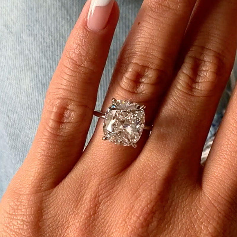 Sparkle 6.0CT Cushion Cut Engagement Ring For Women In Sterling Silver