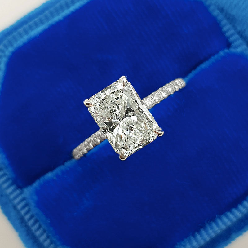 Maxine Moissanite 3.5 Carat Radiant Cut Engagement Ring In Sterling Silver