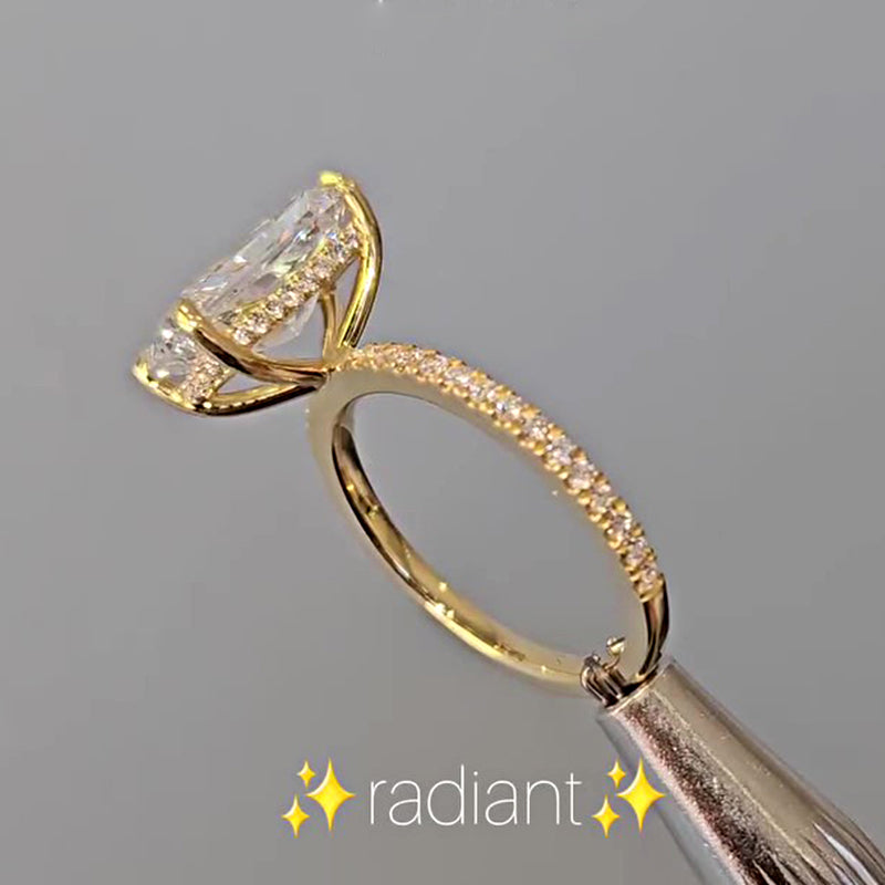 Exclusive Radiant Cut Engagement Ring For Women In Sterling Silver