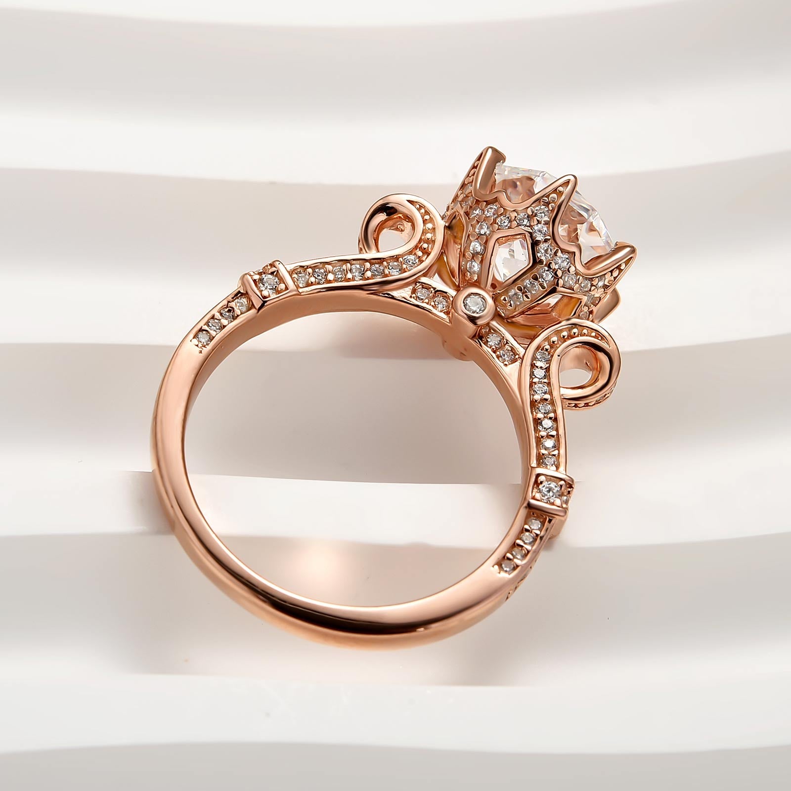 Ahabobo Unique Rose-Shaped Cut Engagement Ring For Women
