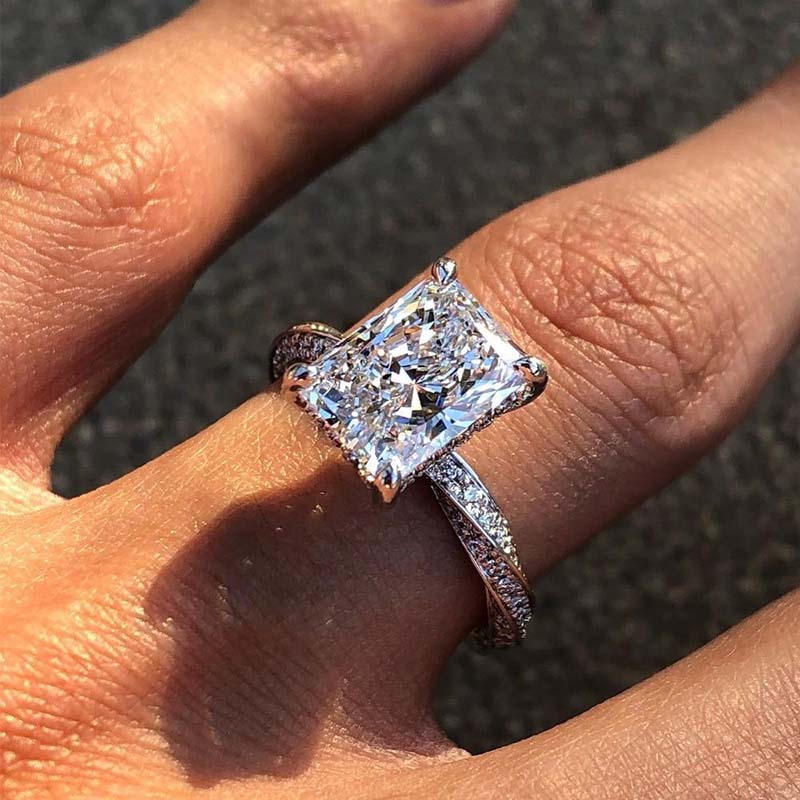 Sparkle Twist Crushed Ice Radiant Cut Engagement Ring