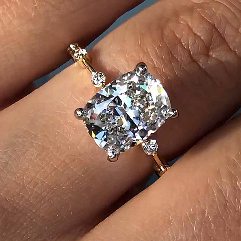 Special 4.5Ct Elongated Cushion Cut Engagement Ring