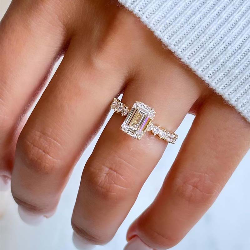 Honorable Yellow Gold Emerald Cut Engagement Ring
