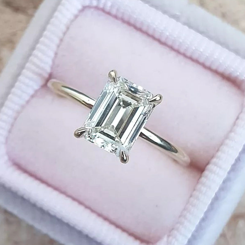 Maxine Moissanite 3.5 Carat Emerald Cut Engagement Ring
