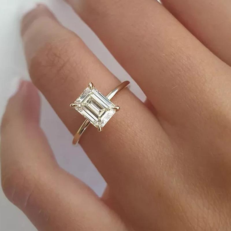 Maxine Moissanite 3.5 Carat Emerald Cut Engagement Ring